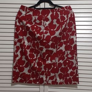 Isda & co red flower pencil skirt